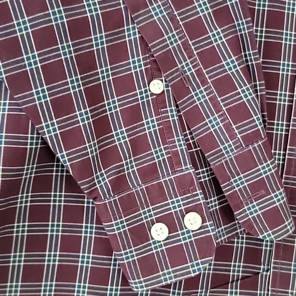 Nautica Plaid Button Down Men's Shirt Size Large 80's Two-Ply Cotton - Picture 4 of 8